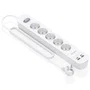 Aisens Regleta con Interruptor ASPS-2A2C14-W con 5 Tomas y 4 Puertos USB Blanco